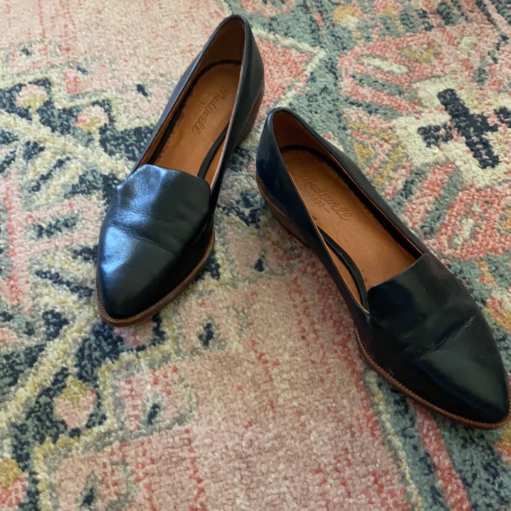 Madewell Black Pointed Leather Flats - Picture 4 of 4